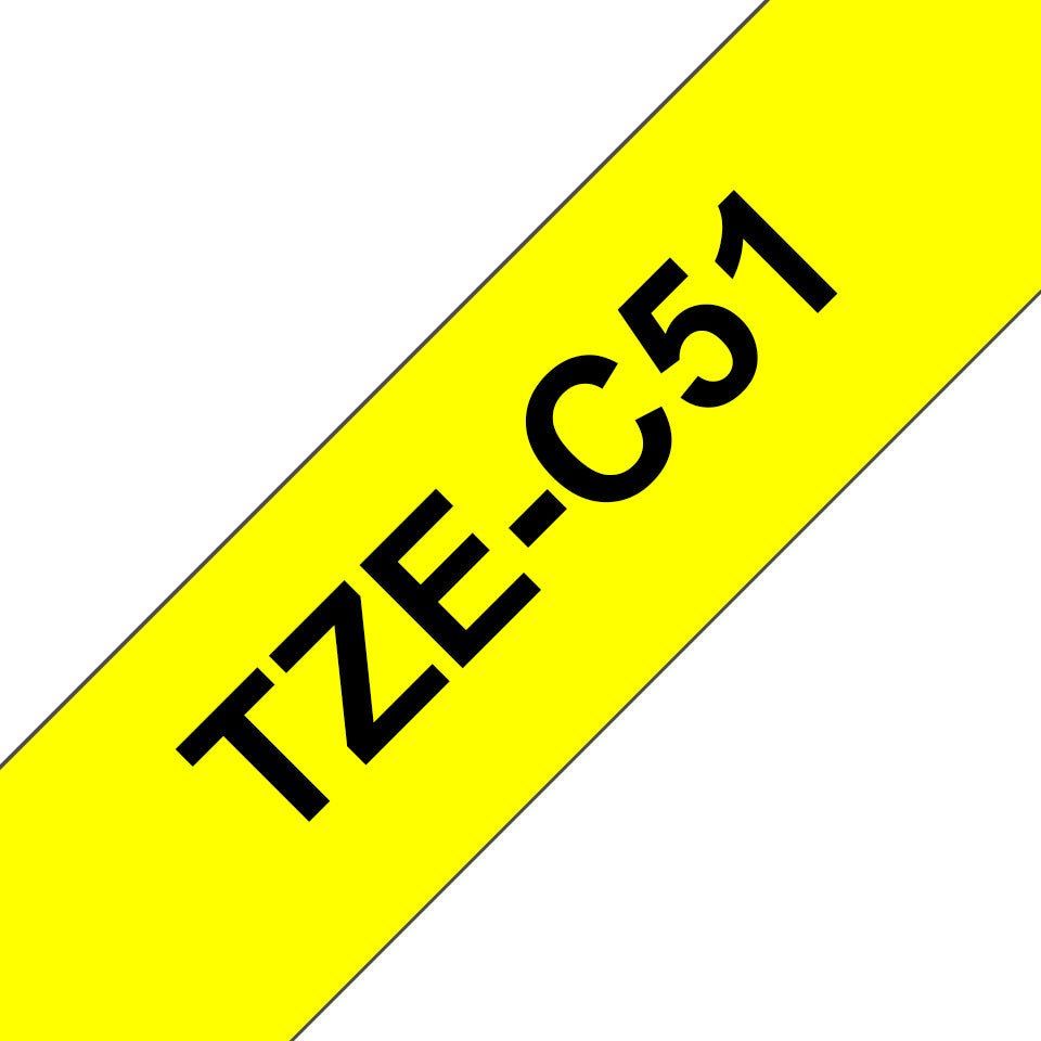 Brother Laminated tape Black on fluorescent yellow TZe Grey Thermal transfer China 5 year(s) - Image 1