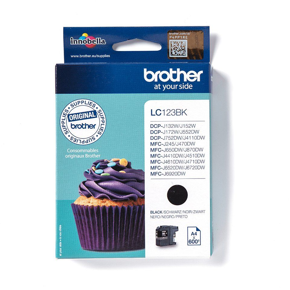 BROTHER LC123BK Black Ink Cartridge, Black - Image 1