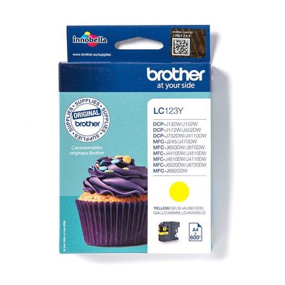 Brother LC-123Y Ink cartridge yellow. 600 pages ISO/IEC 24711 5.9ml fo