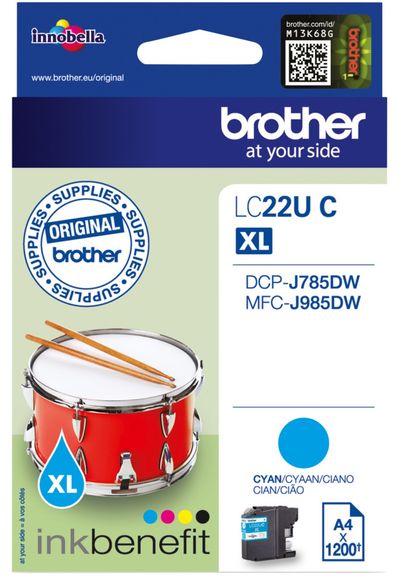 Brother LC22UC ink cartridge 1 pc(s) Original High (XL) Yield Cyan