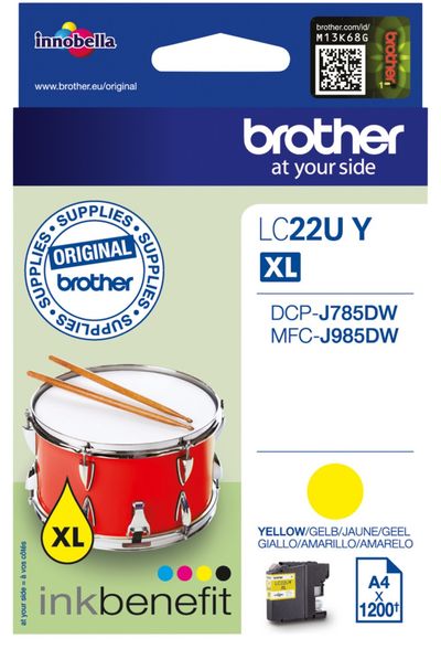 Brother LC22UY ink cartridge 1 pc(s) Original High (XL) Yield Yellow