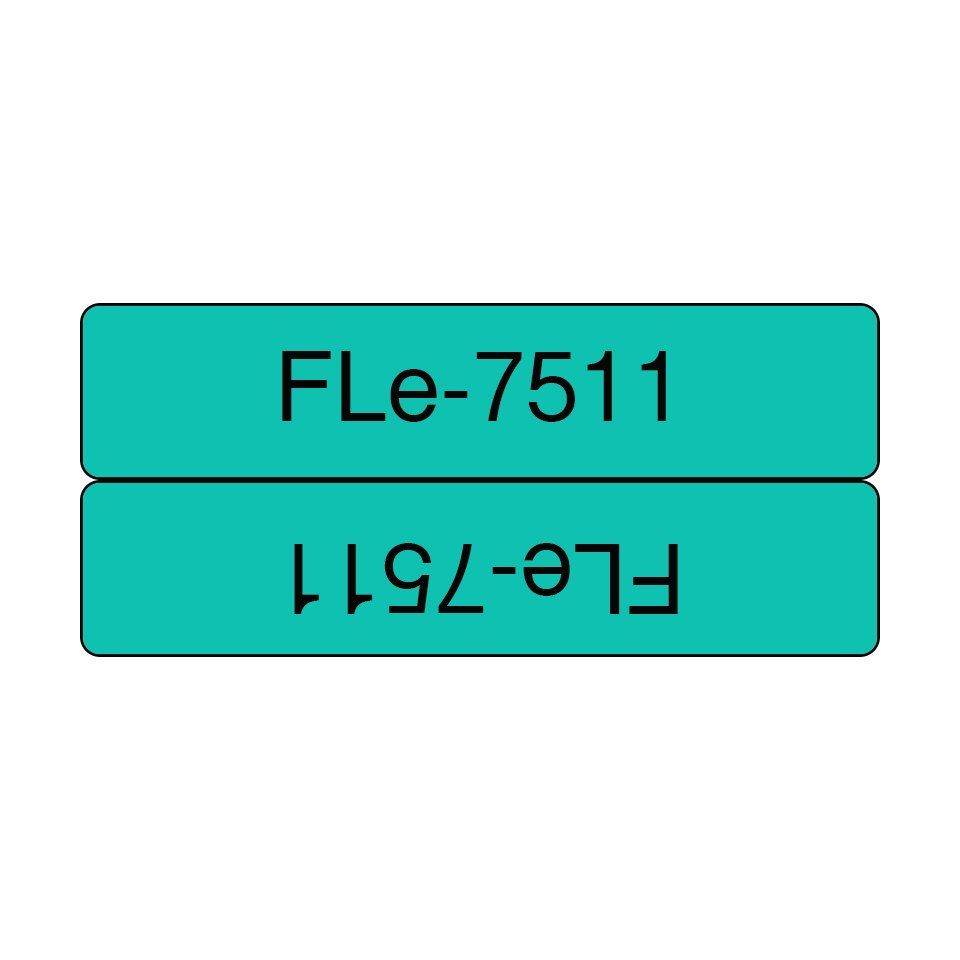 Brother FLE-7511 label-making tape Black on green - Image 1