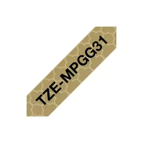 Brother TZE-MPGG31 label-making tape Black on gold - Image 1
