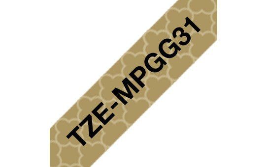 Brother TZE-MPGG31 label-making tape Black on gold - Thumbnail 2