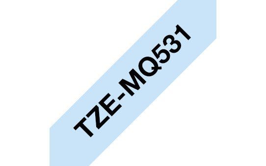 Brother P-Touch TZe Lam Tape Cassette 12mm x 8m Black on Pastel Blue TZEMQ531