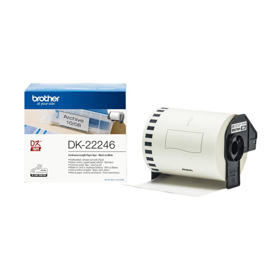 Brother DK-22246 label-making tape Black on white - Image 1