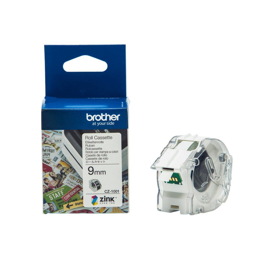 Brother CZ-1001 DirectLabel-etikettes 9mm x 5m for Brother VC 500 - Image 1