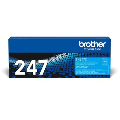 Brother TN-247C. Colour toner page yield: 2300 pages Printing colours: Cyan Quantity per pack: 1 pc(s)