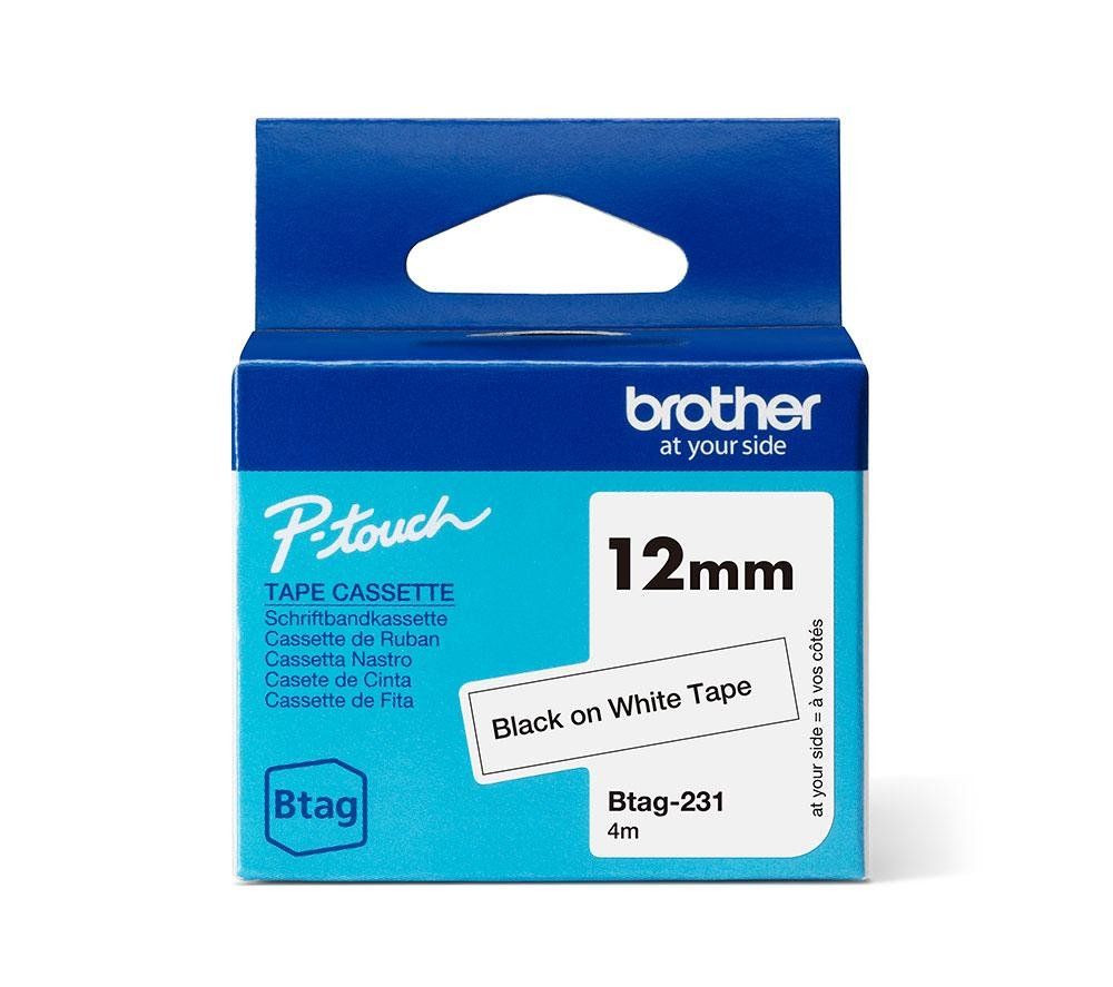 Brother BTAG-231 label-making tape Black on white - Image 1