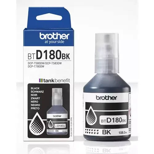 Brother BTD180BK Black Genuine Ink Bottle - Image 1