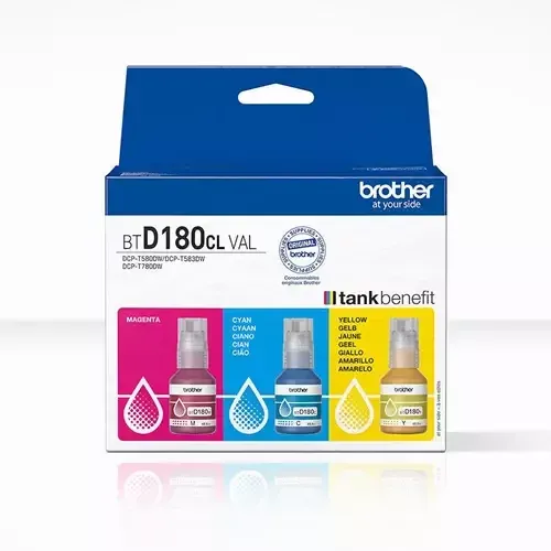 Brother BTD180CLVAL Coloured Multipack Ink Bottles - Image 1