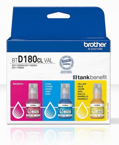 Brother BTD180CLVAL Coloured Multipack Ink Bottles - Thumbnail 2