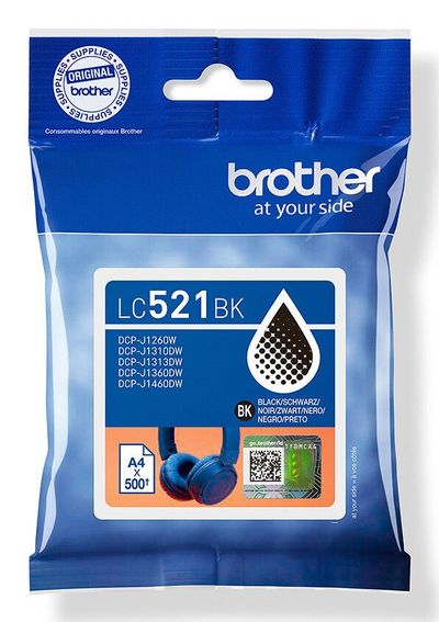 Brother LC521BK Genuine Ink Cartridge - Black - Thumbnail 2