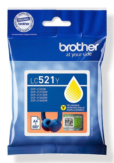 Brother LC521Y Genuine Ink Cartridge - Yellow - Thumbnail 2