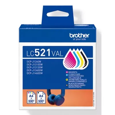 Brother LC-521VAL Ink cartridge multi pack Bk.C.M.Y. 4x500 pages ISO/I - Thumbnail 3