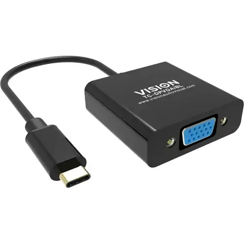 Vision TC-USBCVGA/BL video cable adapter USB Type-C VGA (D-Sub) Black - Image 1