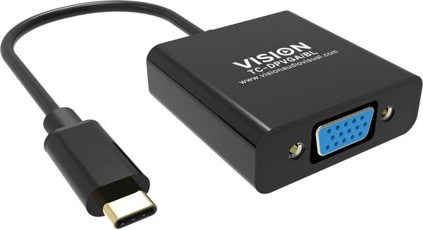 Vision TC-USBCVGA/BL video cable adapter USB Type-C VGA (D-Sub) Black - Thumbnail 2