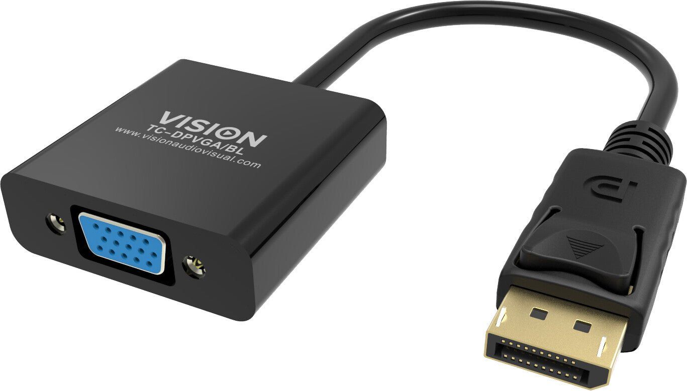 Vision TC-DPVGA/BL video cable adapter DisplayPort VGA (D-Sub) Black - Image 1