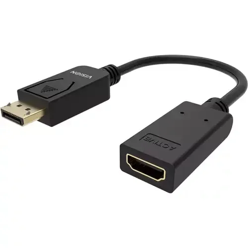 Vision TC-DPHDMI/BL video cable adapter HDMI Type A (Standard) DisplayPort Black - Image 1
