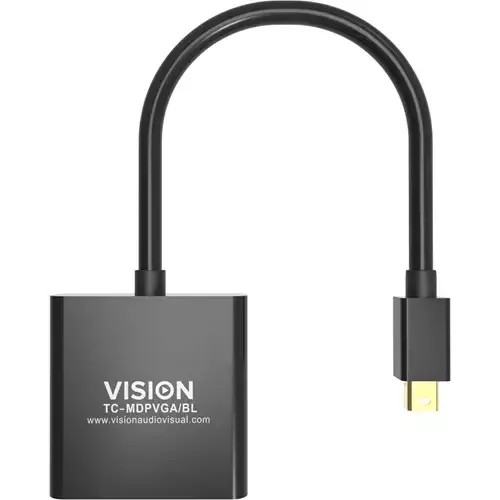Vision TC-MDPVGA/BL video cable adapter Mini DisplayPort VGA (D-Sub) Black - Image 1