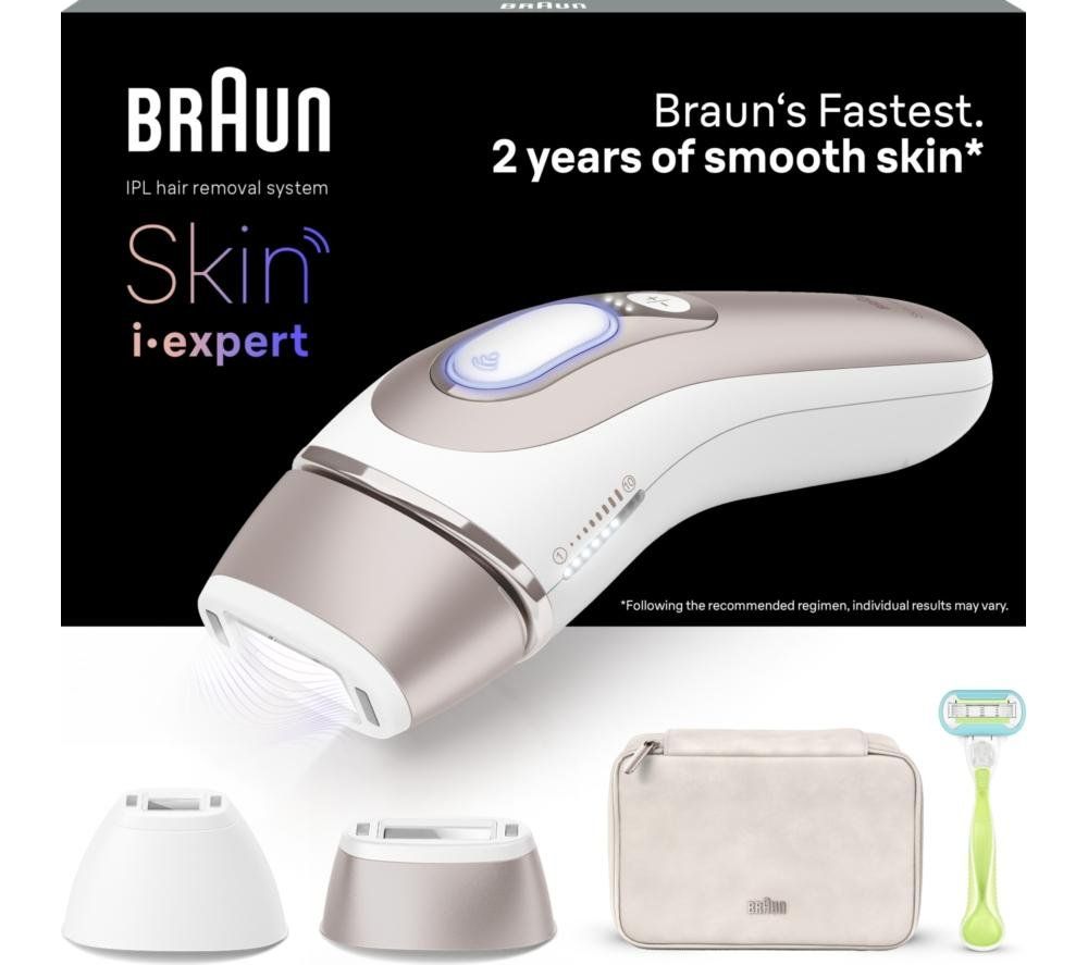 BRAUN Skin i·expert IPL7147 IPL Hair Removal System - Rose Gold & White, White,Gold,Pink - Image 1