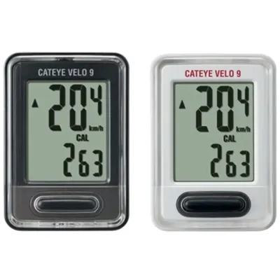 Cateye Velo 9 Wired Cycle Computer - Black - Thumbnail 2