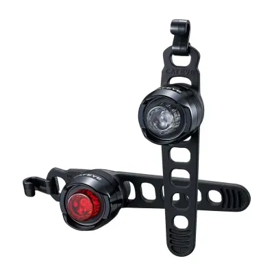 Cateye Orb Rechargeable Bike Light Set Black