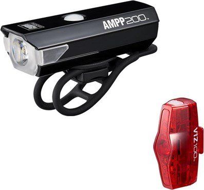 Cateye AMPP 200/VIZ 100 Light Set Black - Thumbnail 2