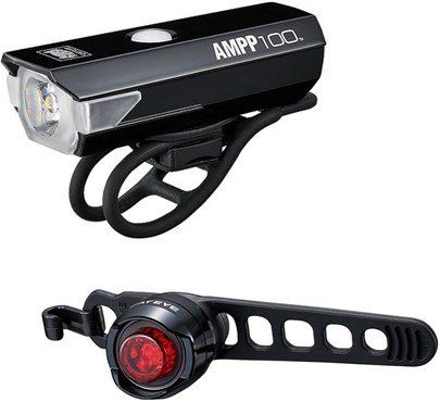 Cateye AMPP 100/Orb Rechargeable Light Set Black - Thumbnail 2