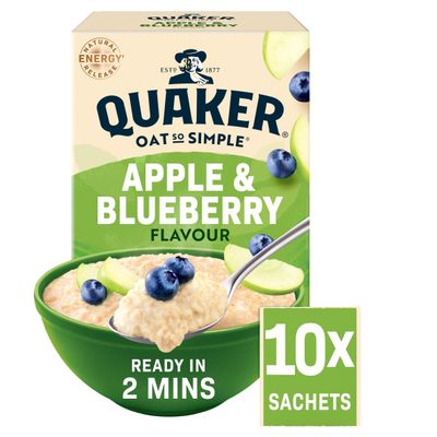 Quaker Oat So Simple Apple & Blueberry Porridge Sachets 10x36g - Thumbnail 2