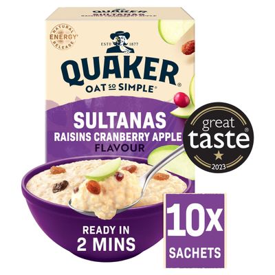 Quaker Oat So Simple Sultanas & Raisins Porridge Sachets 10x38.5g - Thumbnail 2