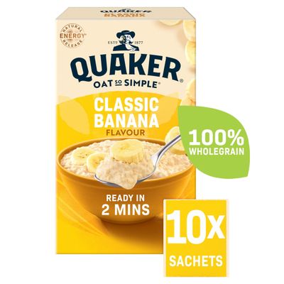 Quaker Oat So Simple Classic Banana Porridge Sachets 10x34.8g - Thumbnail 2