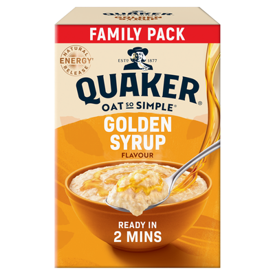 Quaker Oat So Simple Golden Syrup Big Pack Porridge Sachets 20x36g - Thumbnail 2