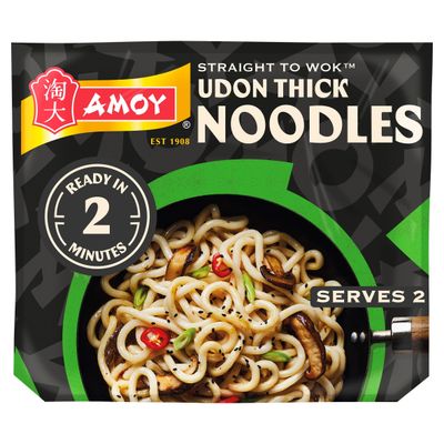 Amoy Straight to Wok Udon Thick Noodles 2 x 150g (300g) - Thumbnail 2