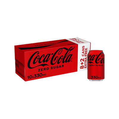 Coca-Cola Zero Sugar 8+2 Free 10 x 330ml Cans