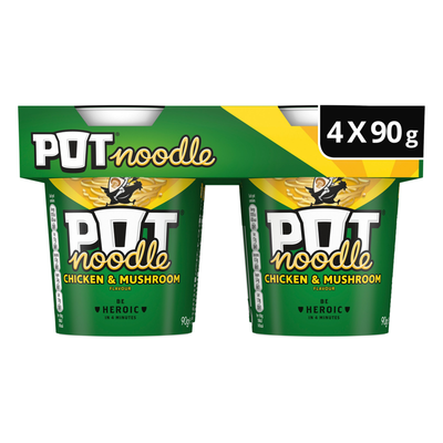 Pot Noodle Standard Pot Chicken & Mushroom 4x 90 g - Thumbnail 2