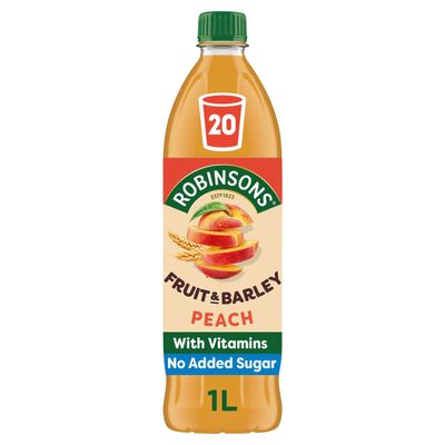 Robinsons Fruit & Barley with Vitamins Peach Squash 1L - Thumbnail 2