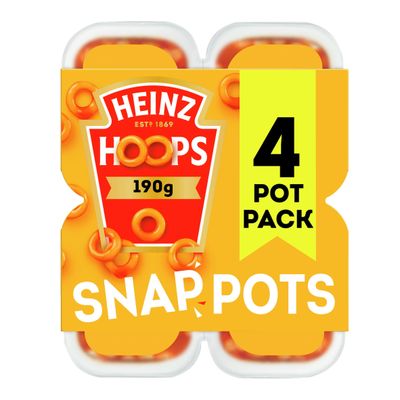 Heinz Spaghetti Hoops in Tomato Sauce Snap Pots 4 x 190g (760g) - Thumbnail 2