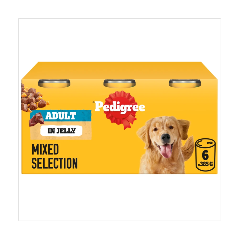 PEDIGREE® Adult Wet Dog Food Mixed Selection Chunks in Jelly 6 x 385g Can - Image 1