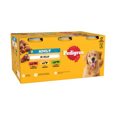 PEDIGREE® Adult Wet Dog Food Mixed Selection Chunks in Jelly 6 x 385g Can - Thumbnail 2