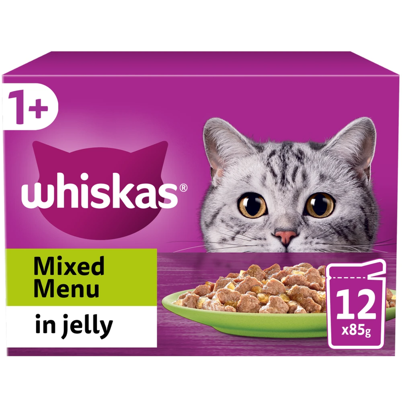 Whiskas 1+ Pouches in Jelly - Mixed Menu / 12 - Image 1