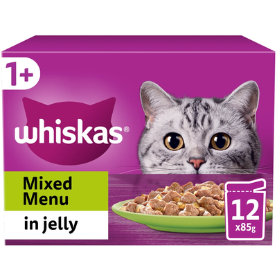 Whiskas 1+ Pouches in Jelly - Mixed Menu / 12