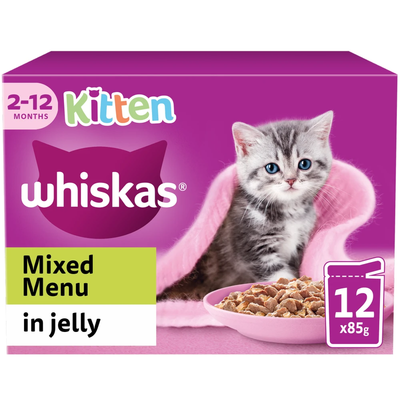 Whiskas Kitten Mixed Menu In Jelly 2-12 Month 12 x 85g