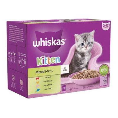 Whiskas Kitten Mixed Menu In Jelly 2-12 Month 12 x 85g - Thumbnail 2