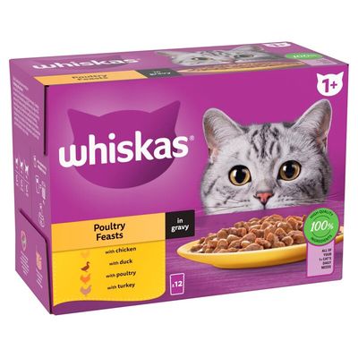 Whiskas 1+ Pouches in Gravy - Poultry Feasts