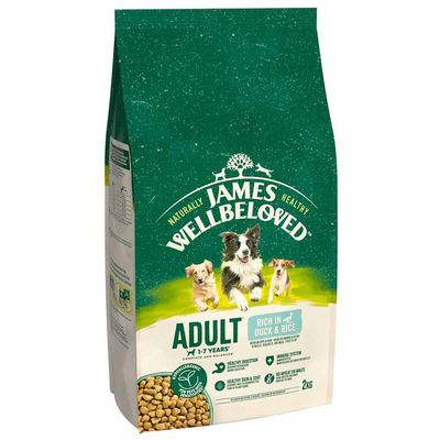 James Wellbeloved Hypoallergenic Adult Dog Food - 2kg / Duck and Rice