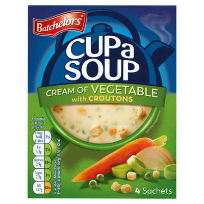 Batchelors Cream Of Vegetable Cup A Soup With Croutons 4 Pack