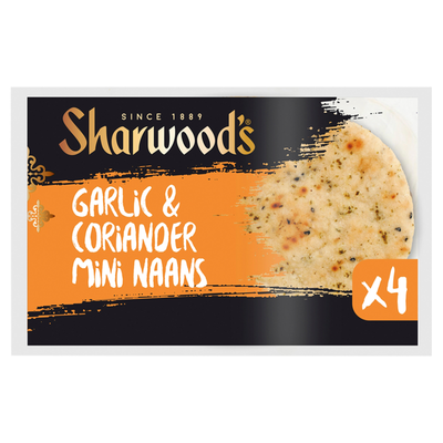 Sharwood's 4 Garlic & Coriander Mini Naan Breads