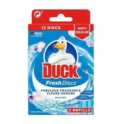 Toilet Duck Fresh 12 Discs Refill Pack Marine Scent 72ml - Thumbnail 2