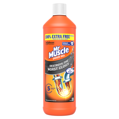Mr Muscle Drain Gel 1L + 100% EXTRA Free - Thumbnail 2